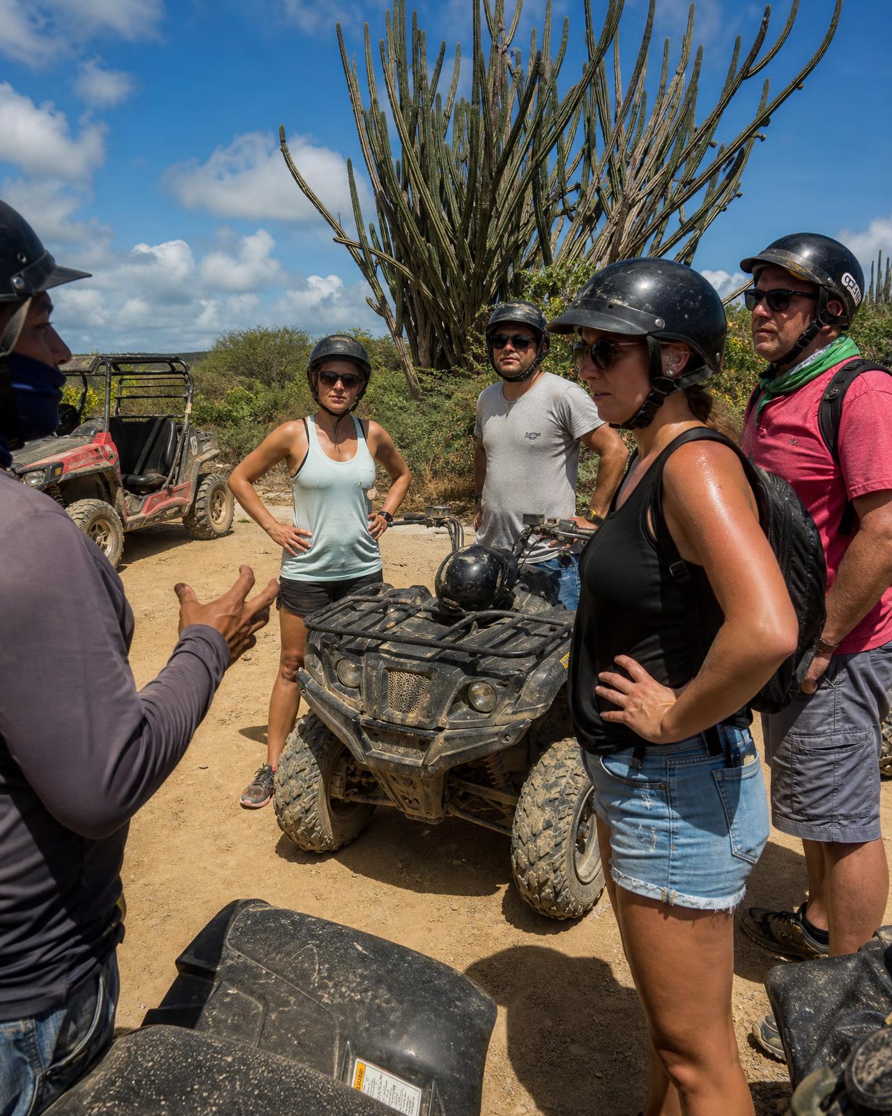 Group of riders ready for a Curaçao buggy tour